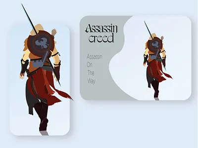 assassin Creed animation assassins creed colorful creative fighter flat font design illustration illustrator logodesign man mobile application mobile design mobile ui ninja skyblue sword vector webdesign website