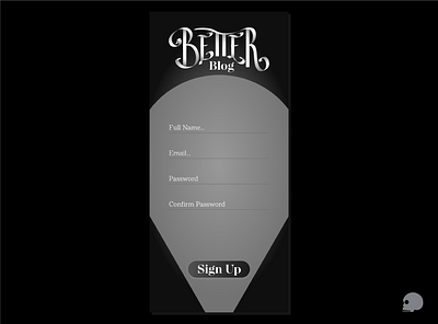 Better Blog - signup form blog signup branding design lettering mobile layout signupform typography ui xd design