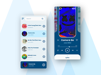 Music Player App Design Mockup adobexduikit android daily dailydesignchallenge dailyui dailyuichallenge design dribbble flat inspiration ios minimalism music app music player music player app music player ui simplistic ui