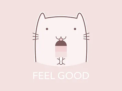 Cat with Ice Cream T-Shirt cat cute design feel good funny good vibes happy ice cream illustration kawaii lovely pastel positive t shirt