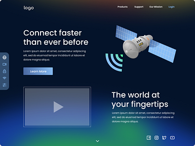 Landing Page Concept design desktop illustration landing page landingpage satellite space typography ui ux video