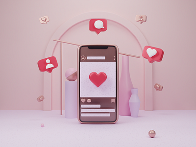 Social Engagement - 3D Illustration 3d 3d art 3d illustration blender cinema4d design illustration landing page ui ux website website design