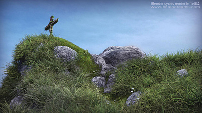 3d cross on the hill 3d 3d animation animated animation blender cross cycles design dribbble dribble invite hill hill 3d landingpage wallpaper