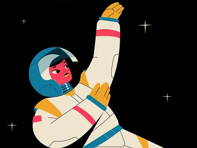 astronaut astronaut float girls illustration space universe woman