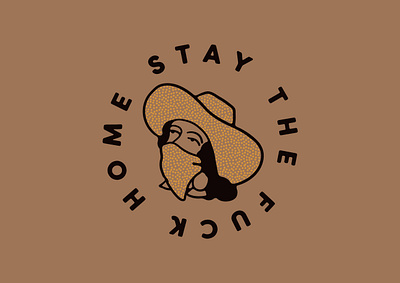 Stay Home cowgirl design drawing illustration quarantine social distance texas type vector western