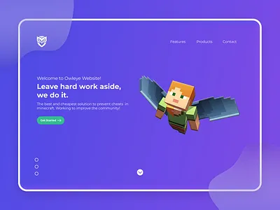 Owleye | Detect cheats on minecraft gradient gradients minecraft project purple web web design webdesign website website design