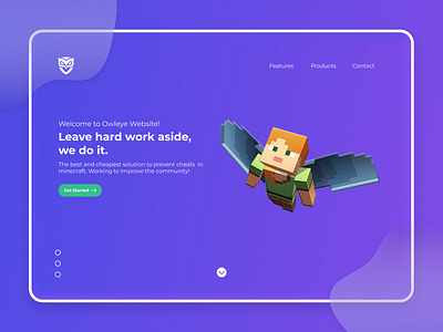 Owleye | Detect cheats on minecraft gradient gradients minecraft project purple web web design webdesign website website design