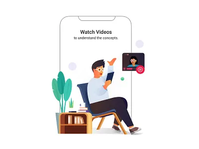 Watch Video education illustration job job preparation online learning preparation testbook vector watch watch video