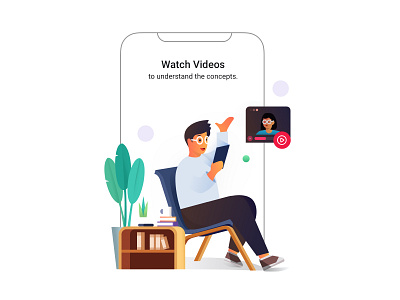 Watch Video education illustration job job preparation online learning preparation testbook vector watch watch video