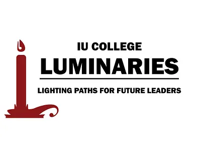 IU College Luminaries alumni bloomington branding candle college communications design graphic design lettermark logo marketing marketing campaign pen red university