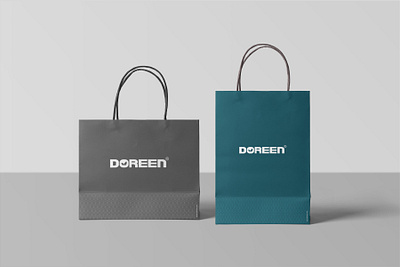 Doreen Re-branding Paper Shopping Bags Mockup branding design doreen identity illustration illustrator logo paper shopping bag photoshop re branding