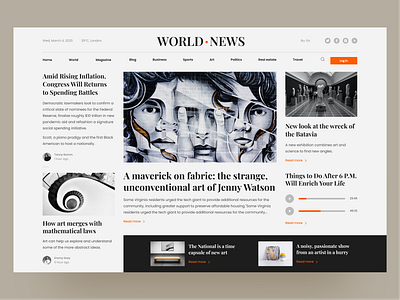 News Website 📰 design graphic design landing news typography ui website