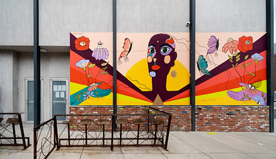 'Take a Big Stand' Mural colorful colorful art female character feminine design illustration illustrator lettering art mural mural design muralist