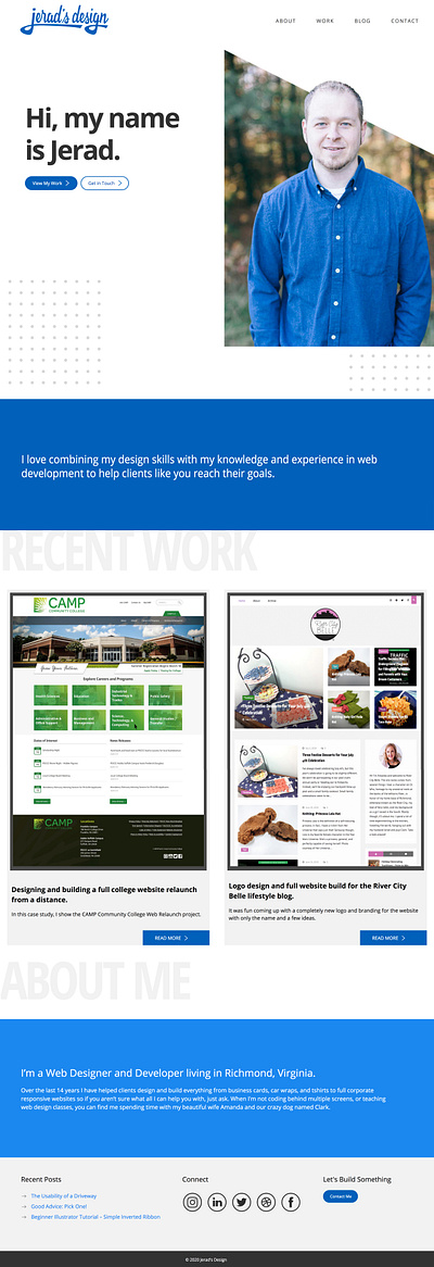 Jerad's Design 2020 Relaunch cms design jekyll portfolio portfolio design ui web design webdesign wordpress