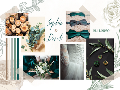Rustic Wedding MoodBoard colors colorscheme event green white moodboard rustic wedding