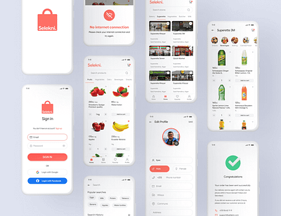 Selekni - Groceries Delivery App algeriadesign delivery app deliveryapp figma groceries groceryapp mobile mobiledesign productdesign selekni ui usercentereddesign ux uxforecommerce