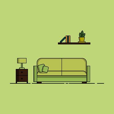 green living room adobe adobeillustator art design designs flat flat design flat illustration flatdesign graphicdesign illlustrator illustraion illustration illustration art illustrations illustrator vector vector illustration vectorart vectors