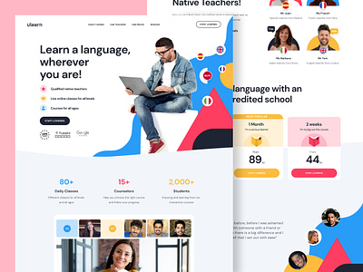 Ulearn - Website agency branding courses design fabulo graphic design homepage languages online platform ui ux web website