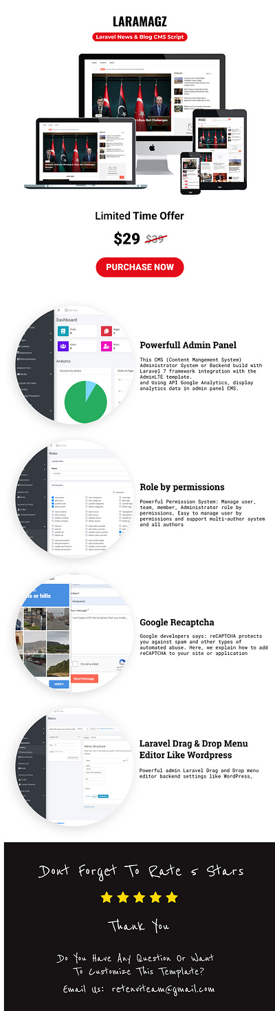 Laramagz - Laravel news & blog cms script backend blog cms codecanyon design developer envato laravel magazine news programmer themeforest