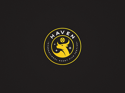 HAVEN INTERNATIONAL SHORT FILM FESTIVAL brand bull cinema design fest festival film film fest film festival identity logo logo design movie short film vector