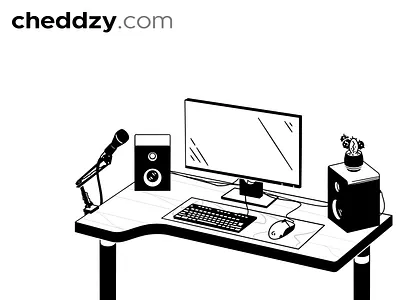 Workstation | Sketch art concept illustration