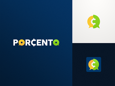 PORCENTO LEILÕES auction auctions blue brand branding brazil design graphics green identity logo logo design luxury money money app penny vector