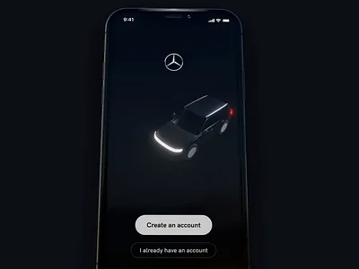Splashscreen for a car app 3d 3d design ai app black blender car connect your car design hmi minimal mobile motion sign up splashscreen ui