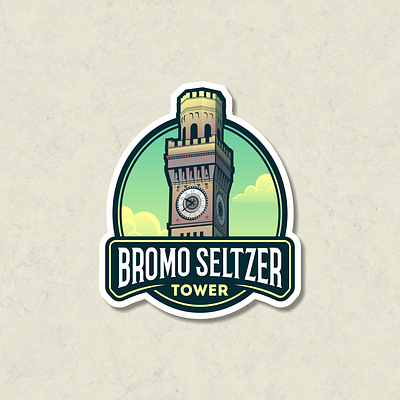 Bromo Tower logo stickers towers vintage