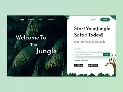 Jungle Safari adobe adobexd design illustraion jungle jungle safari landing page ui ui design uiux ux web web page illustration webdesign website website concept website landing page websitedesign websites wedesign