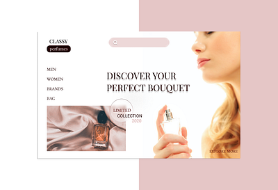 Perfumes Website Design app art branding design illustration ui ux vector web website