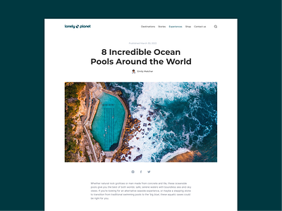 Travel Blog 🎡 articles blog branding design graphic design illustration landing ocean travel typography ui website