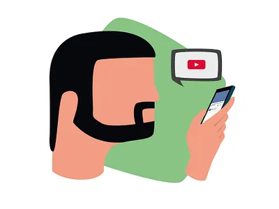 Dude watching youtube illustration character design illustration vector youtube