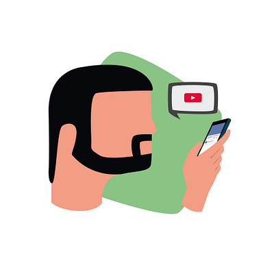 Dude watching youtube illustration character design illustration vector youtube