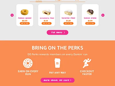Dunkin' Donuts Website Redesign design ui ui design website design