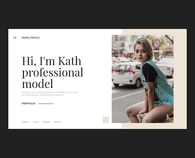 Professional Model clean design concept design landing landing page model portfolio site ui ux website