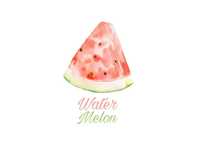 Watermelon logo brand brand identity editing fruit graphic illustration juice label logo logo design mark market shops typography watercolor