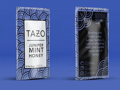 Tazo - Juniper Mint Honey (Version 1) branding design illustration package design tea typography