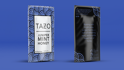 Tazo - Juniper Mint Honey Tea (Version 2) branding design illustration package design tea typography