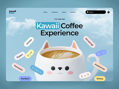 Design a landing page for a local coffee shop 3d anime cafe coffee coffeebean coffeeshop concept contest homepage interface japan landingpage onlinestore ui ux website
