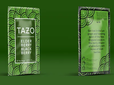 Tazo - Elderberry Blackberry Tea (Version 1) branding design illustration package design tea typography