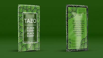 Tazo - Elderberry Blackberry Tea (Version 1) branding design illustration package design tea typography