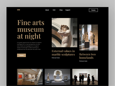 Museum of Art Website 🖌 branding design graphic design landing typography ui vector website