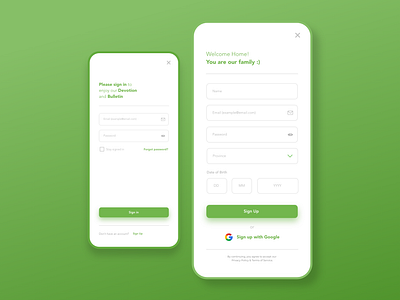 Church App Sign Up Form app branding church church branding church design design form google mobile app mobile ui sign in sign up signup signupform ui ux