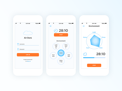 Air Doro app app design application balance cta design digital environment health healthcare life lifework login screen logo mobile pomodoro timer ui ux work