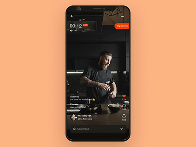 Live cooking video UI design adobe xd app animation figma fitness fitness app meditation app mobile mobile app mobile app ui design sketchapp ui ui animation ui design ui kit ui ux design workout app yoga app 应用 应用界面 设计