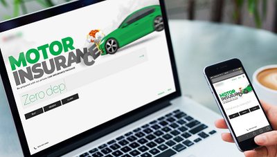 Motor Insurance Website [Concept] clean insurance minimal modern responsive vector