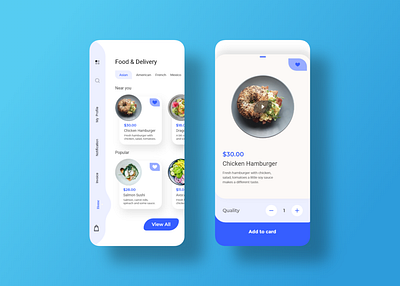 Food Delivery adobe illustrator adobexd app design branding ecommerce app illustration typography ui ux uidesign web web design