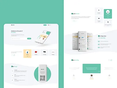 Profy - Handyman adobe xd app design application cleaning green handyman landing logo mobile mockup profy service ui ux webdesign