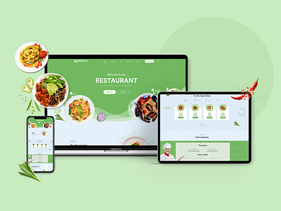 Website for Restaurants chef clean cooking cuisine design food food order foodie icons illustration recipe restaurant restaurant website ui ux web web design website concept website design