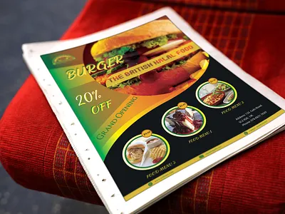 Flyer branding concept creative design flat flyer flyer design illustration illustrator leaflet leaflet design restaurant vector web